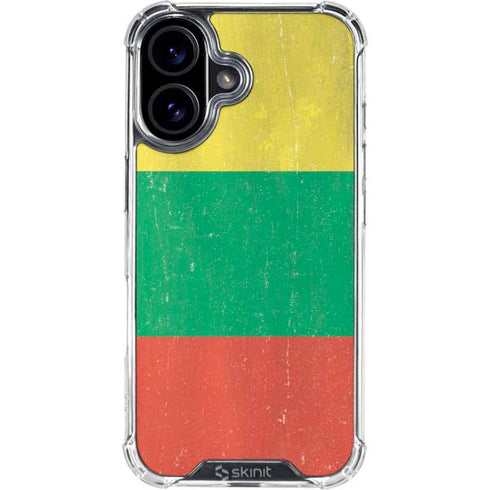 Lithuania Flag Distressed iPhone 17 Clear Case